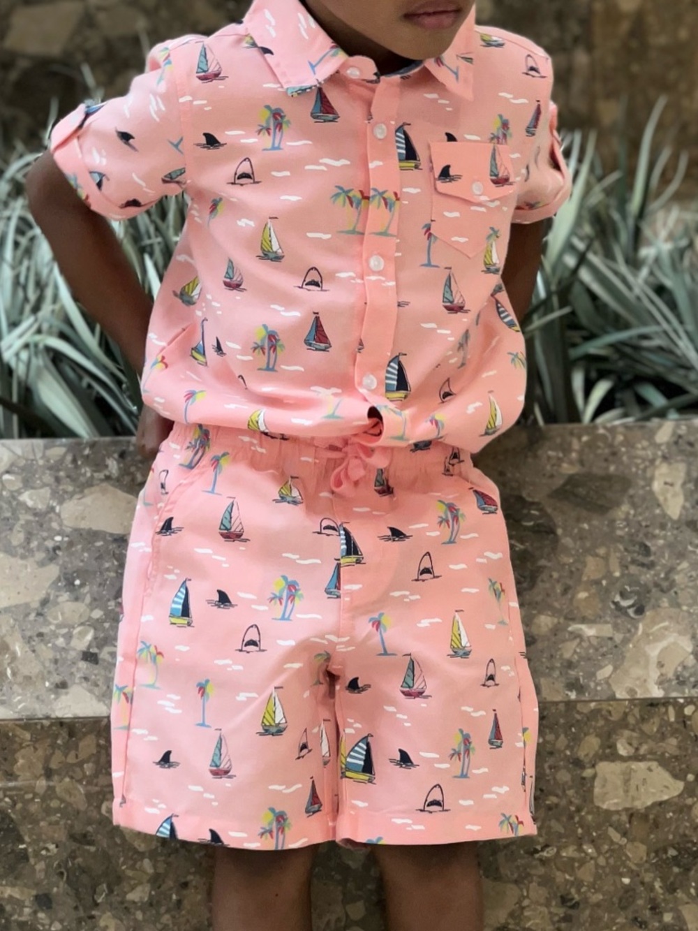 Kids Sailboat Print 2 piece set